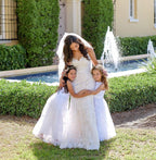 Lace A-Line Flower Girl Dress | Sleeveless,Floral Embroidery,Hidden Zipper.Perfect for Kids Wedding,Communion,Pageant & Formal Events.