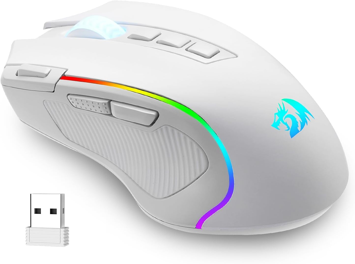 M612 Wireless RGB Optical Gaming Mouse 8000 DPI Remapping Keys | Cable-Free 0 Delay, Redefine Keybinding Macro, Vibing Backlight, Ergonomic Grip Body Comfort