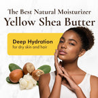 Raw African Shea Butter from Ghana, 100% Pure Unrefined Grade a Yellow Shea Butter for Skin & Hair, Deep Moisturizing Body & Hair Butter – 14 Oz