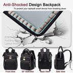 Lunch Backpack for Women,15.6 Inch Laptop Backpacks for Womens Back Pack, Travel Backpacks,Work Backpack for Women (Black)