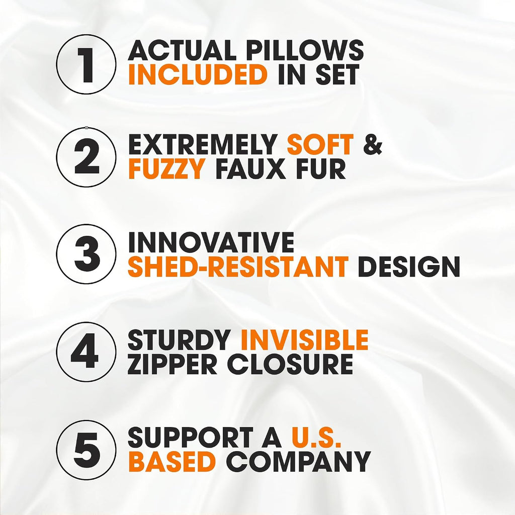 Faux Fur Throw Pillows - Decorative Pillows for Couch, Bed Throw Pillows, Sand Accent Pillows for Bedroom or Living Room Aesthetic, Set of 2 Furry Throw Pillows, 12" X 20"