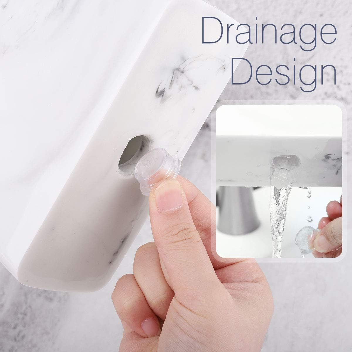 Toothbrush Holder, Resin, 3 Slots, Ink White | Electric Toothbrush Holder, Toothbrush and Toothpaste Holder, Bathroom Countertop Storage, Bathroom Accessories