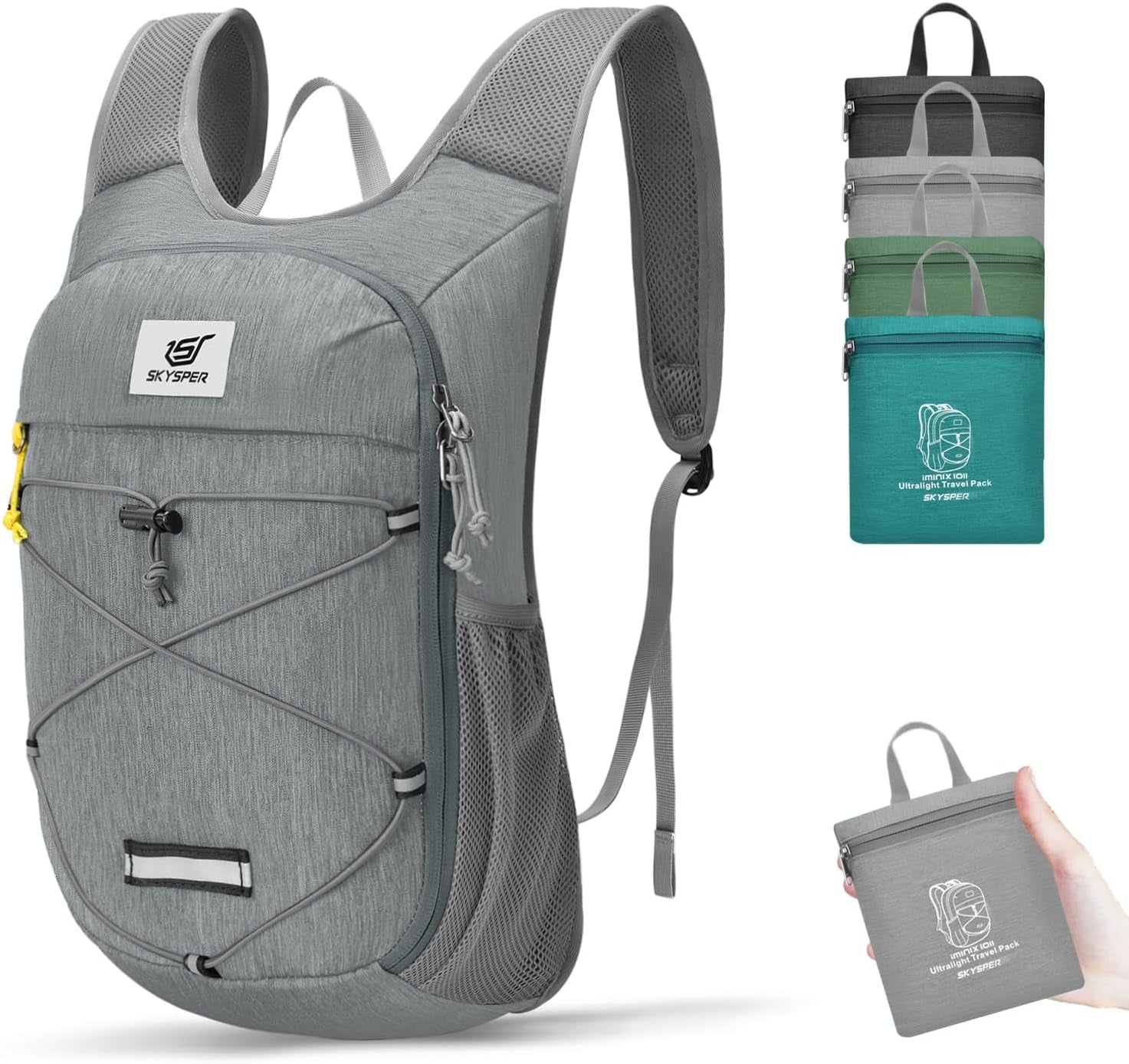 Foldable Hiking Backpack - 10L/15L Small Lightweight Daypack Breathable Travel Backpacks
