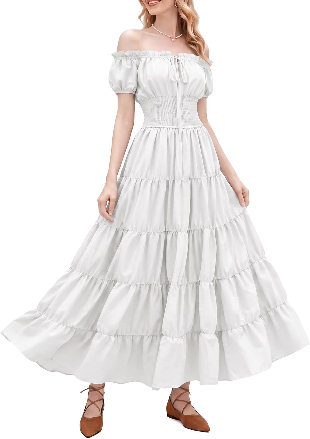 Renaissance Costume Women Dress: Medieval Costumes for Women Renaissance Dresses - Peasant Cottagecore Theme Party