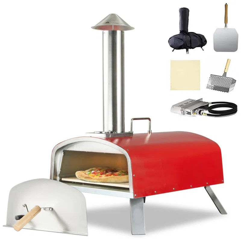 Outdoor 16Inch Pizza Oven Propane & Wood Fired Stainless Steel Pizza Grill