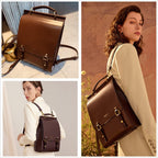 Leather Backpack Purse for Women Fashion Travel Shoulder Bag | Genuine Leather and Microfiber Leather, College Backpacks, Vintage, Casual Work Bag
