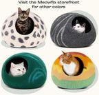 Cat Cave – Premium Felt Cat Bed Enclosure for Indoor Cats, Handmade Merino Wool (Slate Grey, Large)
