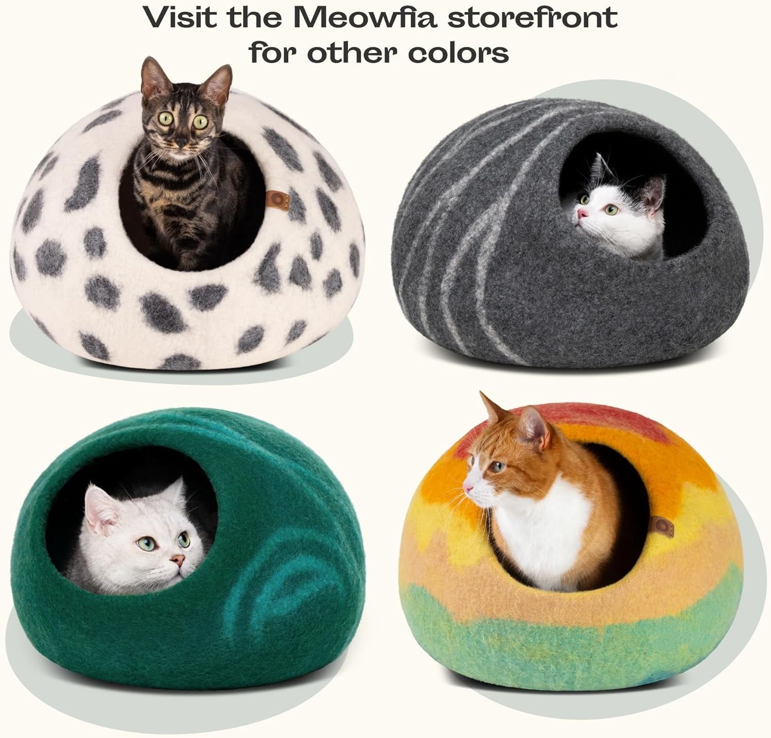 Cat Cave – Premium Felt Cat Bed Enclosure for Indoor Cats, Handmade Merino Wool (Slate Grey, Large)
