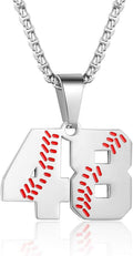 Inspiration Baseball Jersey Number Necklace Stainless Steel Charms Number Pendant for Men Women