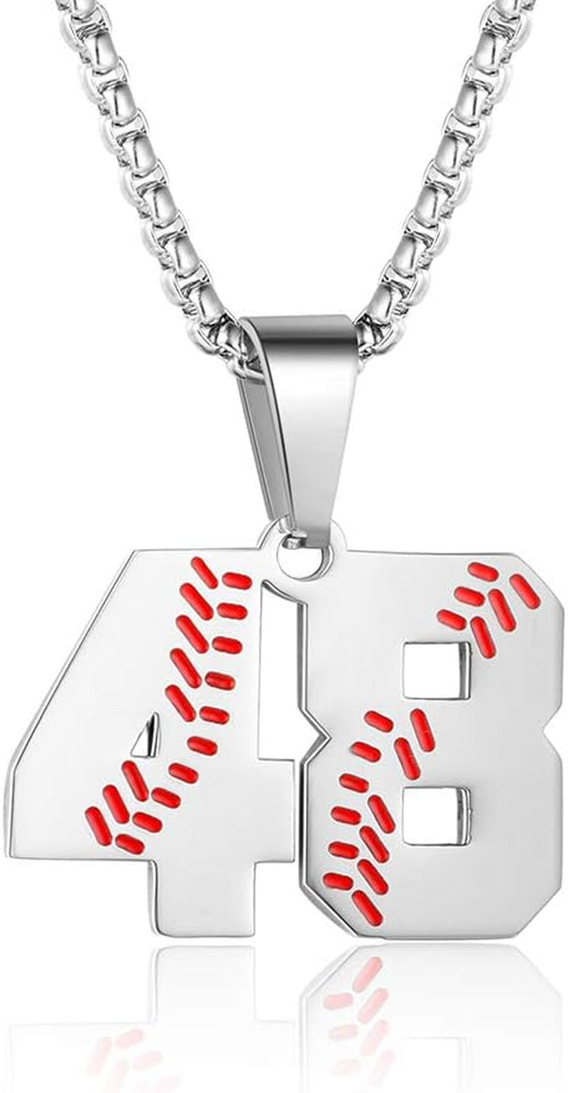 Inspiration Baseball Jersey Number Necklace Stainless Steel Charms Number Pendant for Men Women