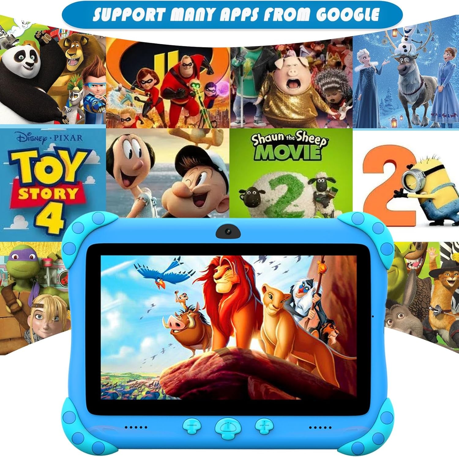 Kids Tablet 7 Inch Tablet for Kids Toddler Tablet Wifi Kids Tablets 32G Android Dual Camera Parental Control Children'S Tablet Kids App Pre-Installed Netflix Youtube (Green)