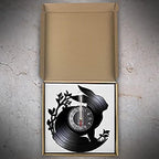 Wall Clock Rabbit Wall Clock Vinyl Record Animal Wall Clock Rabbit Modern Design Silent Black Quartz Clock Hanging Clock for Kids Room Nursery