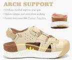 Womens Orthopedic Walking Sandals Comfortable Plantar Fasciitis Arch Support Sport Recovery Thick Cushion Closed Toe Hiking Sandal Adjustable Strap Casual Travel Beach Outdoor Sandles