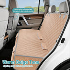 Dog Car Seat Cover for Back Seat Waterproof Backseat Protector, Nonslip Rear Seat Cover for Kids,Universal Size Fits Cars Trucks Suvs (Beige)