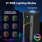 W-206RE RGB Bluetooth PC Speakers, Desktop Gaming Speakers with 21 LED Light Modes, USB Powered Stereo Computer Speakers for Monitor, Laptop and Gaming Setup