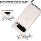 For Google Pixel 9 Pro XL Clear Case Lanyard Adjustable Cord Neck Shoulder Crossbody Strap Mobile Cover Durable Soft Cover Women Shockproof Protective Phone Case for Pixel 9 Pro XL - Gray