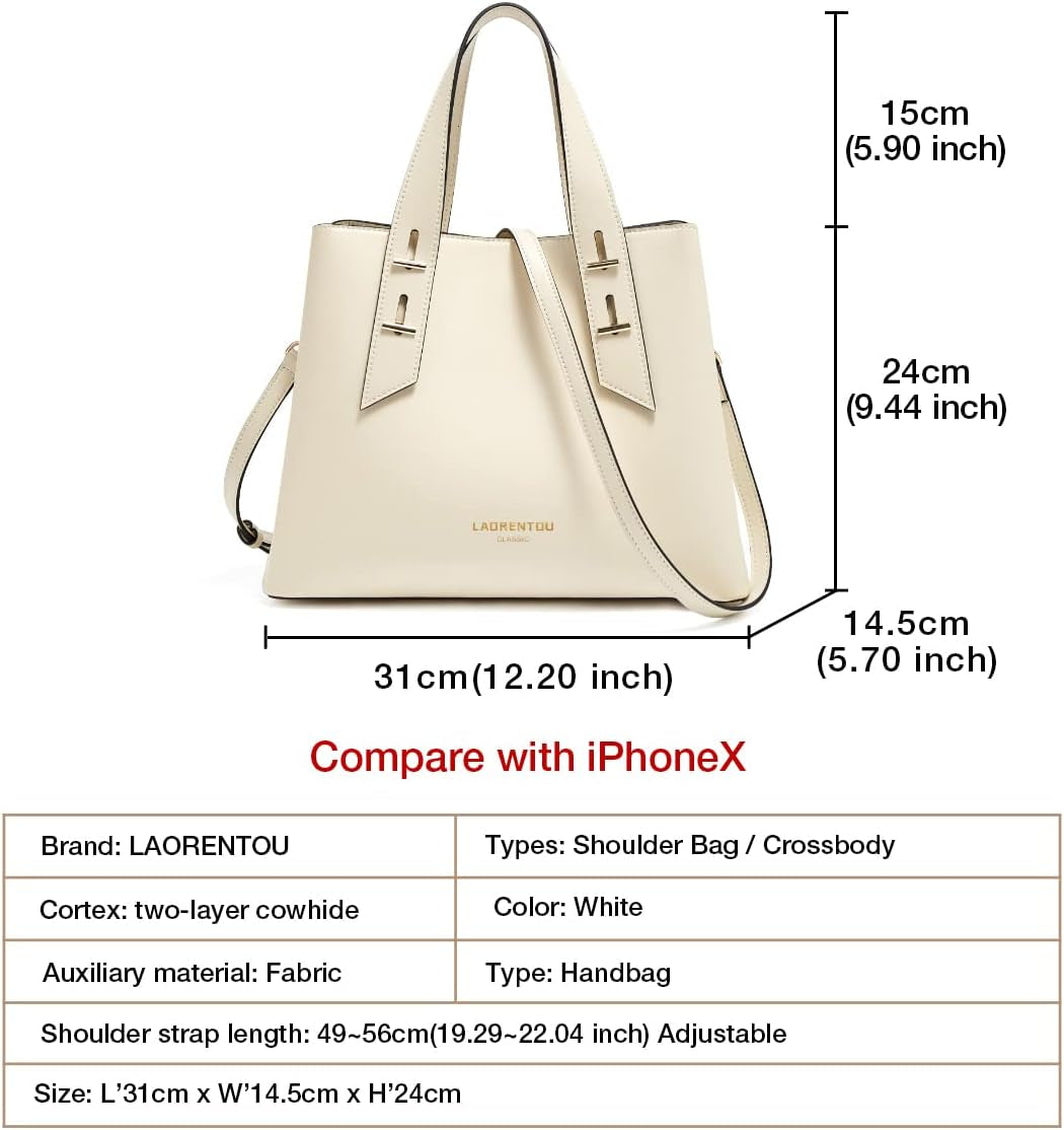 Women Crossbody Handbags Genuine Leather Satchel Handbags for Women Top-Handle Shoulder Tote Purses