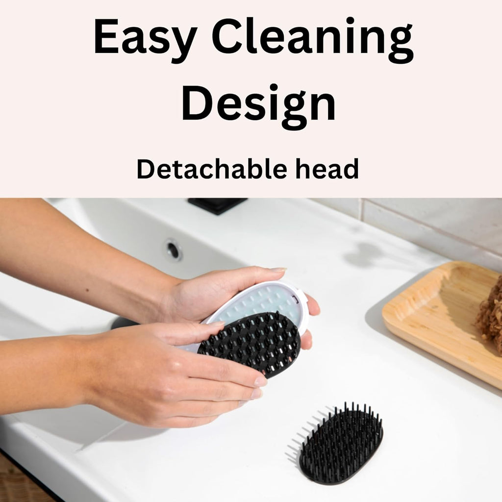 Electric Scalp Massager Brush, Vibrating, Detachable Heads