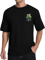 Mens Malibu Vibe Palm Tree California Casual Short Sleeve T-Shirt | Perfect for Surf Travel Great for Beach Lovers West Coast Fans.