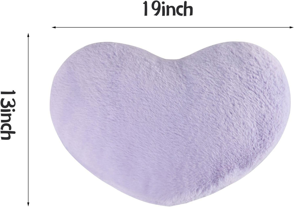 2PCS Throw Pillows Heart Pillow Home Decor Decorative Couch Pillows Bed Pillows Outdoor Pillows Valentine Gift,Purple 13"*19"