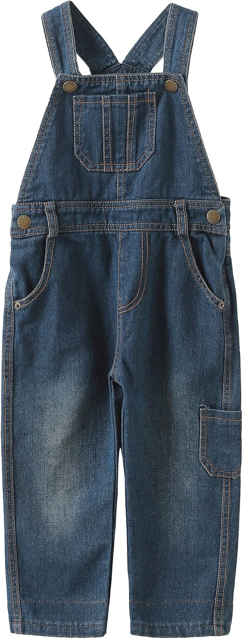 Boys Denim Bib Overalls, Size 3T-10