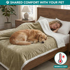 Dog Blanket for Medium Large Dogs and Pets, Soft Sherpa Fleece Pet Blanket Throw for Cats Puppies, Reversible Plush Couch Cover Protector for Sofa Bed Car Seat, Machine Washable, 80X60, Taupe