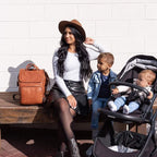 Leather Diaper Bag Backpack with Changing Mat | Travel Backpack Waterproof & Insulated Large Nappy Bag Stroller Straps, 13.8X8X18 Inch (Pack of 1), Travel Backpacks