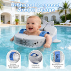 Non-Inflatable Baby Arm Floats with Solid Soft Pearl Foam, Swim Floats Adjustable Design Spring Swim Water Pool Float for 3-36 Months Kids Beach Essentials