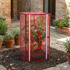 28.3" X 15.4" X 15.4" Tomato Cages Plant Greenhouse Cover, PE Tomatoes Red Greenhouse with Zipper Door, Tomato Trellis Plant Support Protector Cover for Garden Climbing Plants (NO Frame Included)
