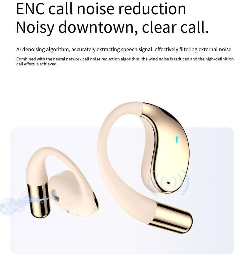 Open Ear Headphones with AI Smart Translation Bluetooth 5.4 Headset Wireless Sports Earbuds,Enc Call Noise Cancellation,Hifi Stereo,8H Playtime IPX5 Waterproof Earphone for Sports,Driving,Black