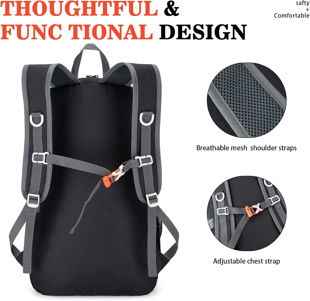 35L Ultra Lightweight Foldable Packable Hiking Backpack | Travel Backpack, Survival Whistle, Water-Resistant, Camping Daypack, Outdoor Sports, 0.88 Pounds, Men & Women