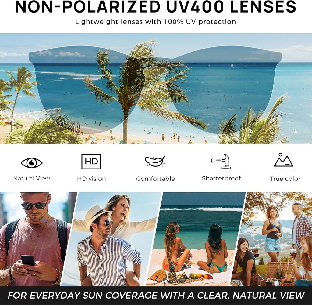 Premium Vintage round Sunglasses for Women Men Classic Retro Style | All-Day Comfort TR90 Frame, Medium Fit, UV400 Protection, Shatter-Resistant Lens, Trendy, Daily Wear, Driving & Travel, Gifts