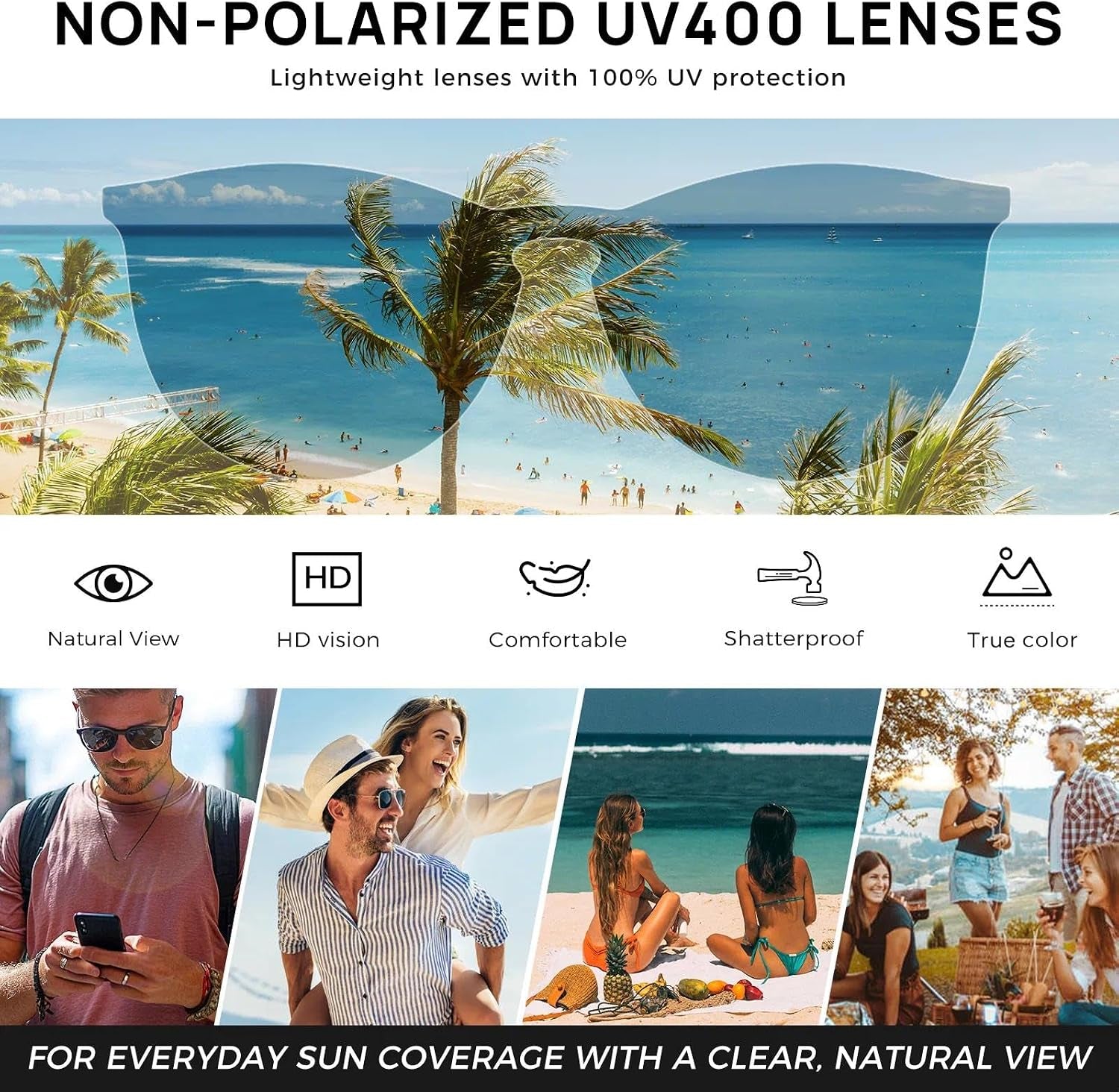 Premium Vintage round Sunglasses for Women Men Classic Retro Style | All-Day Comfort TR90 Frame, Medium Fit, UV400 Protection, Shatter-Resistant Lens, Trendy, Daily Wear, Driving & Travel, Gifts