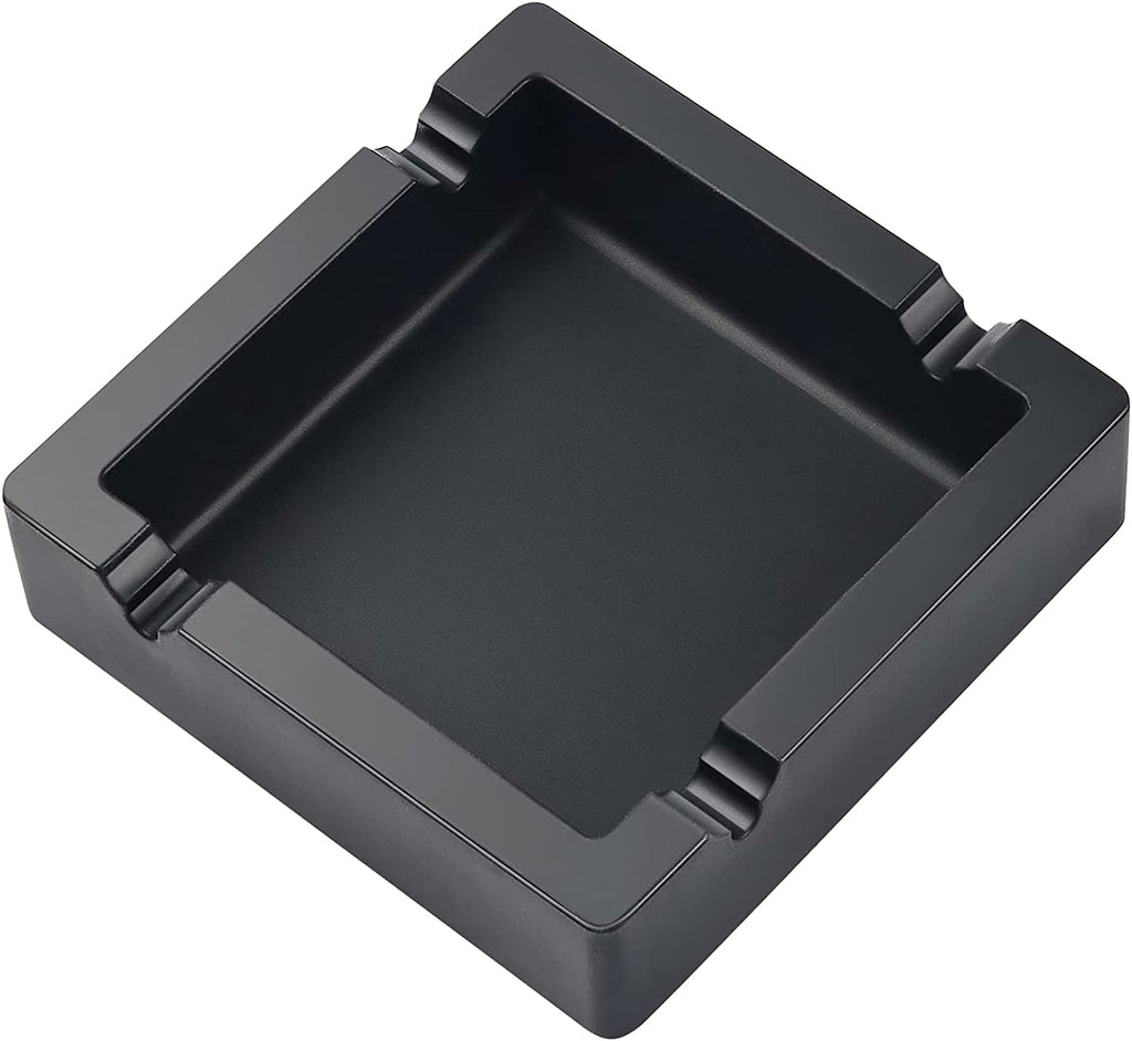 Cigar Ashtray Big Ashtrays for Cigarettes Outdoors Patio Large Black 4 Dual-Use Rest Unbreakable Silicone Cigar Cigarette Ashtray for Outside/Indoor/Home Decor