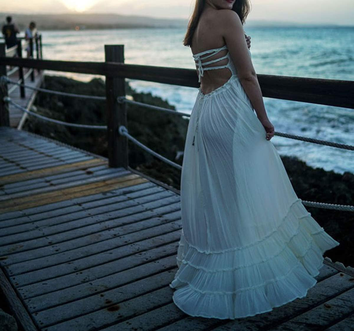 Womens Summer Boho Sexy Backless Long Dresses