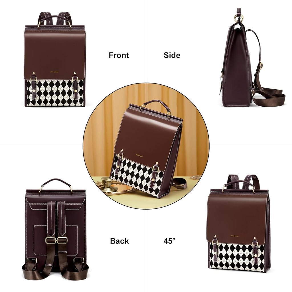 Leather Backpack Purse for Women Fashion Travel Shoulder Bag | Genuine Leather and Microfiber Leather, College Backpacks, Vintage, Casual Work Bag