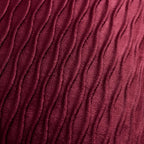 Burgundy Throw Pillow Covers: Pack of 2 24X24 Inch Vertical Ripple Striped Velvet Square Decorative Pillow Cases for Farmhouse Couch Sofa Bed Living Room Home Decor