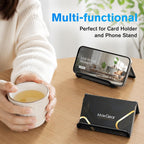 Mesh Business Card Holder 2 Pack | Black Metal Business Card Display Stand, Holds 50 Cards, Sturdy Display for Office, Reception Desk, Front Counter