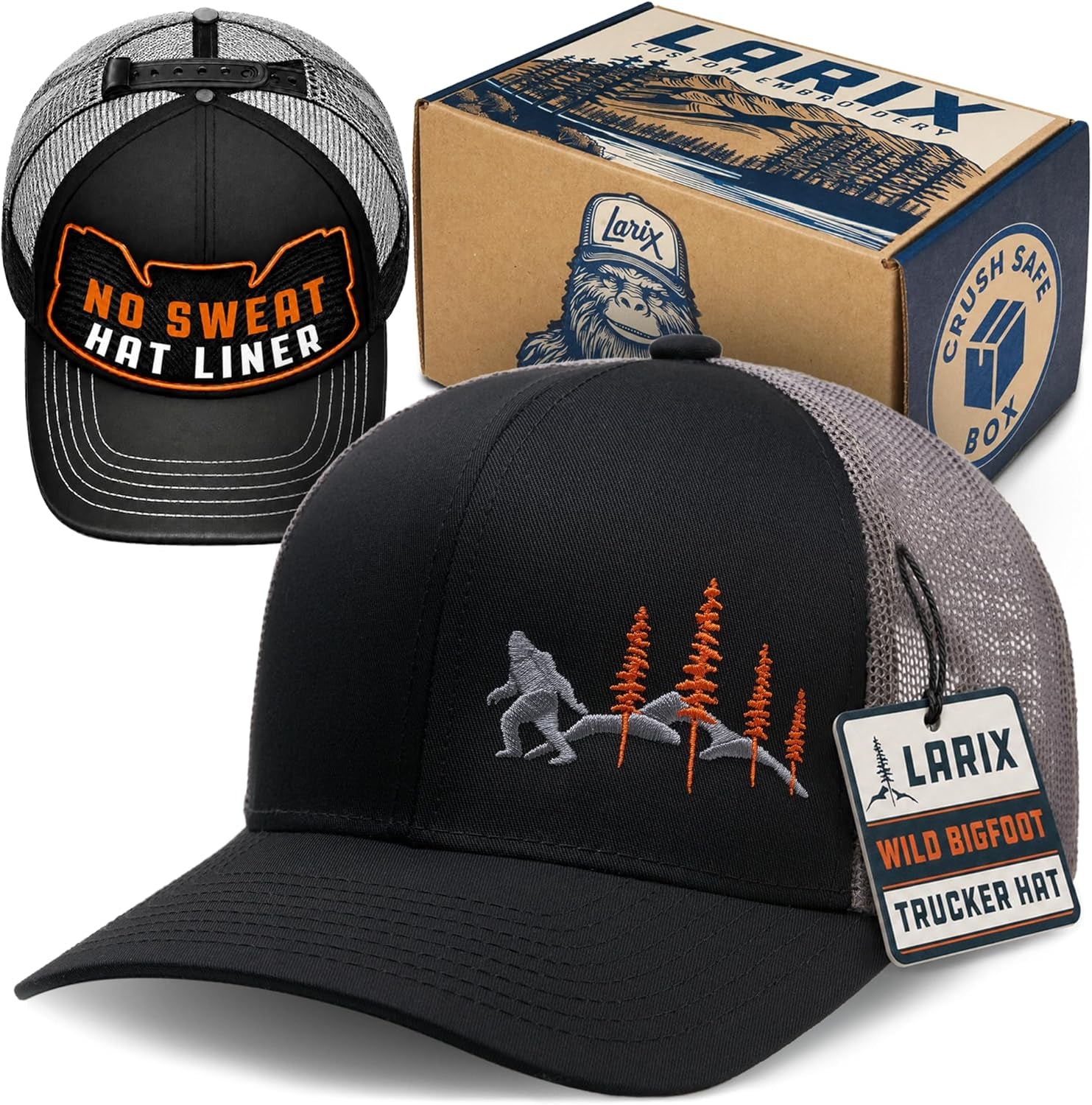 LARIX Trucker Hat Men - Snapback Cap with Breatheable Mesh Back, Hats for Men, Mens Hat, Mens Trucker Hats
