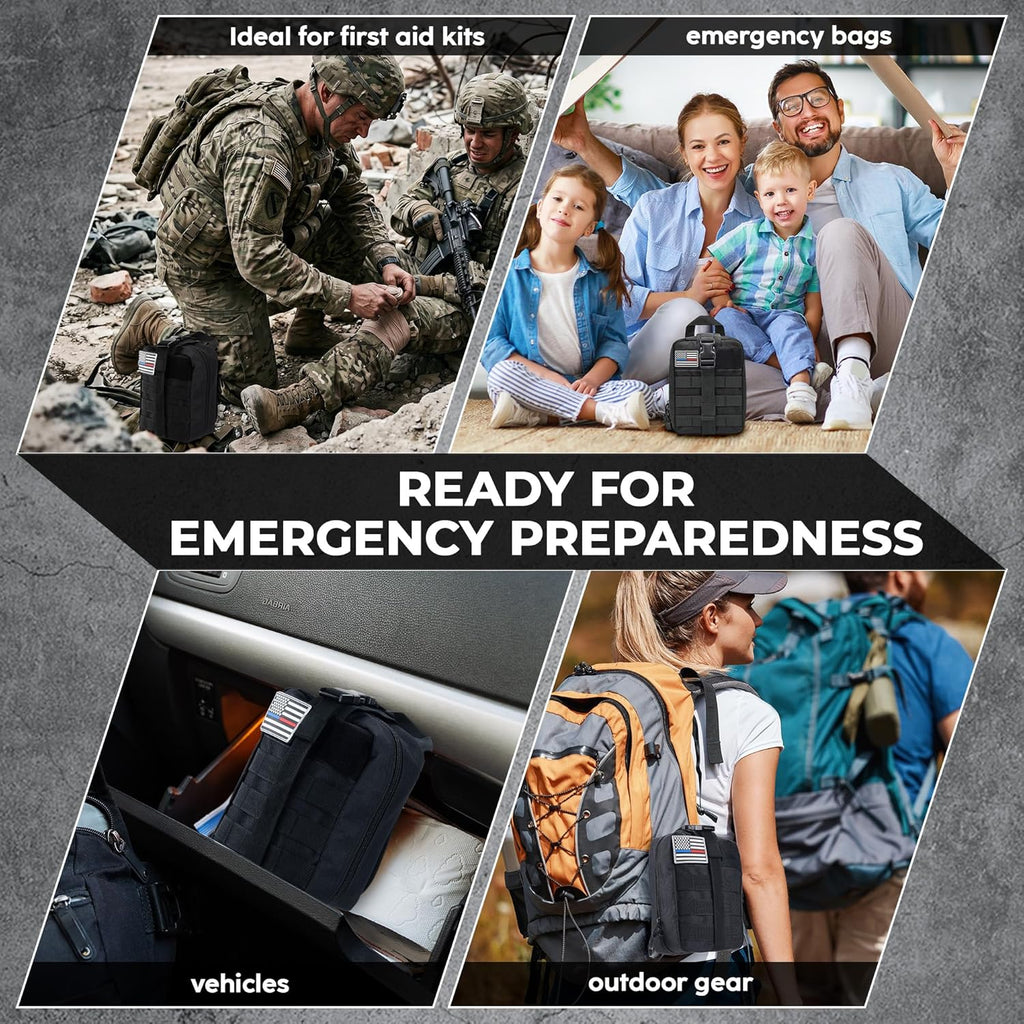 IFAK Trauma Kit with QEN Tourniquet, 6-Inch Israeli Bandage, Splint, Tactical First Aid Kit for Car, Camping, Hiking and Travel with Molle Bag (78 Piece)