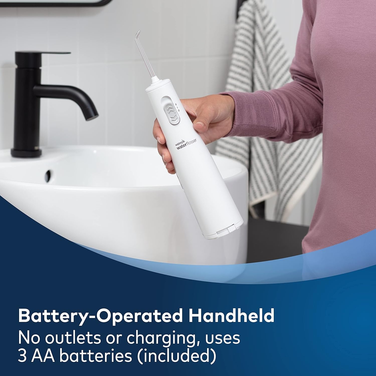 Cordless Water Flosser, Battery Operated & Portable for Travel & Home, ADA Accepted Cordless Express, White Wf-02(Packaging May Vary)