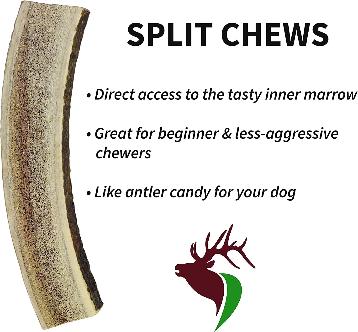 – X Large Split Single Elk Antler Chew (6-10” Long) | All Natural Antler Dog Chew for Large Dogs (50+ Lbs), Premium Naturally Shed Elk Antler Bone, Sourced in the USA