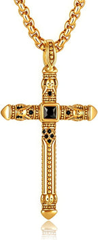 Cross Pendant Necklace for Men Metal Stainless Steel Mens Cross Pendant Necklace for Men