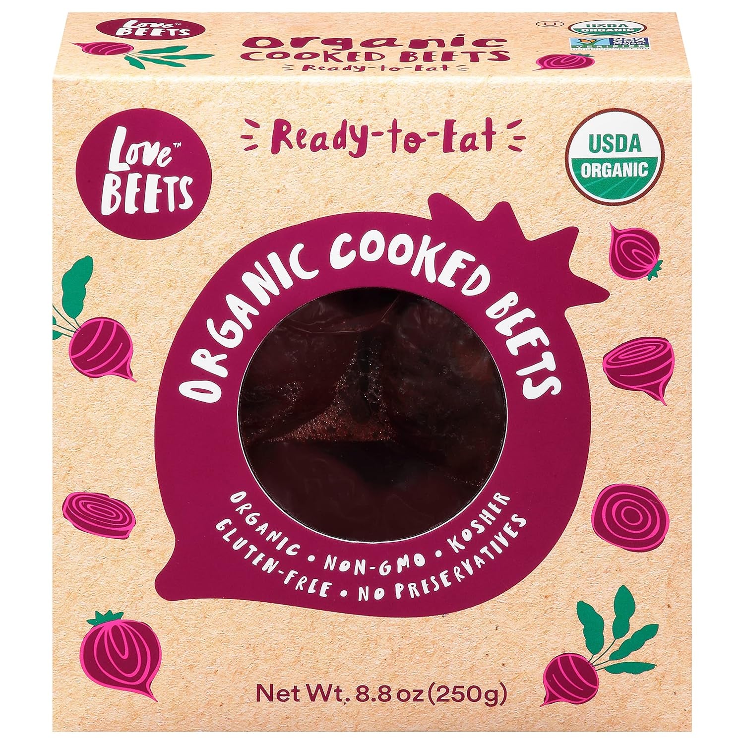 Organic Cooked Beets, 8.8 Oz