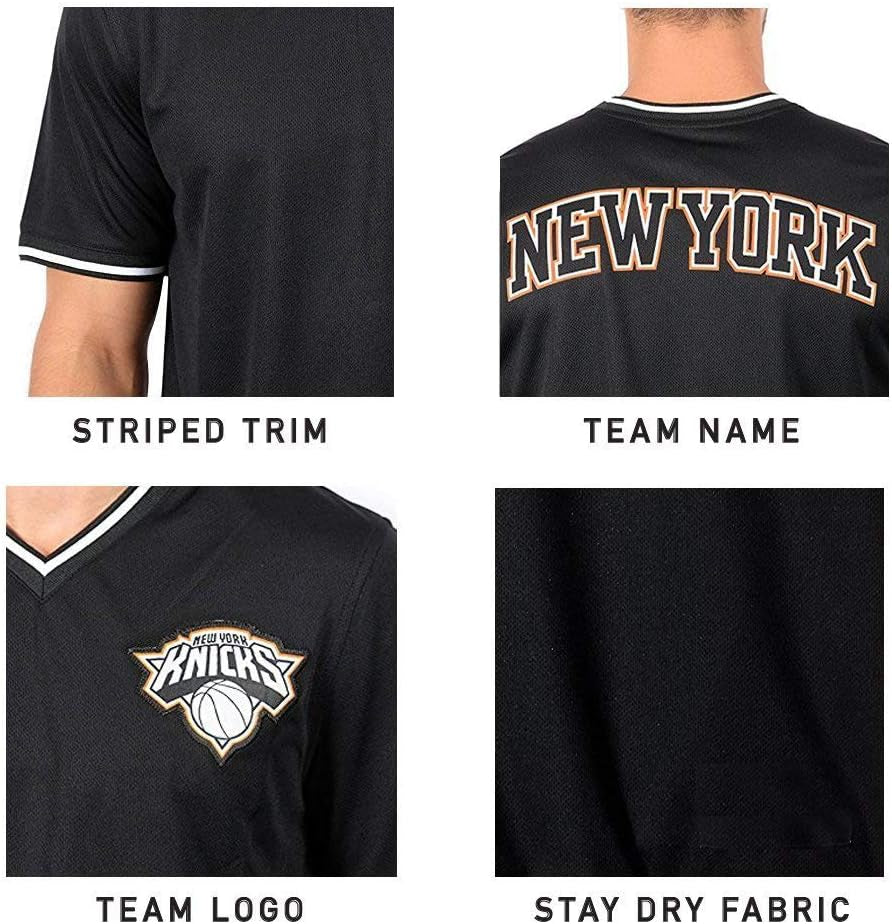Men'S NBA Official Jersey V-Neck Mesh Short Sleeve Tee Shirt