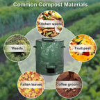 Big Compost Bin Bag,80 Gallon(300L) Garden Compost Bin Bag (Green 1Pc) | Garbage Bag Bin,Compost Bag for Outdoor Garden Yard