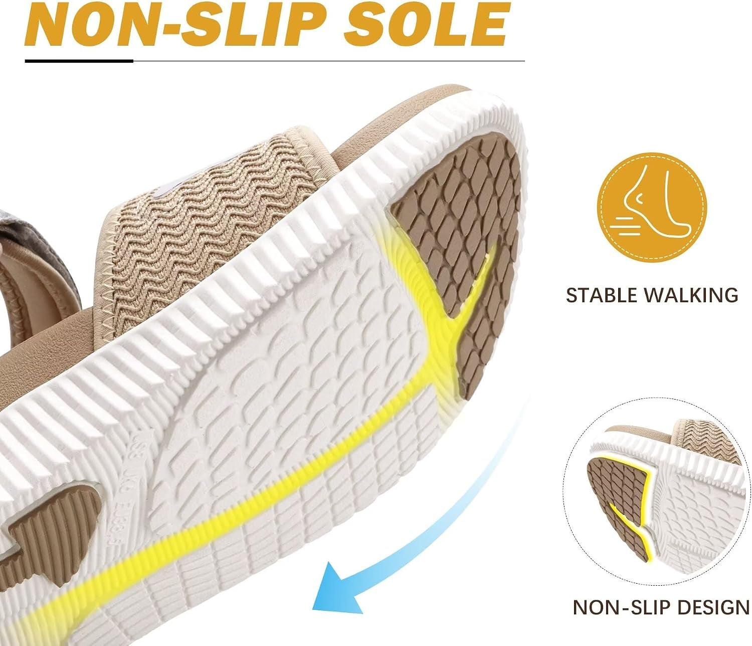 Womens Orthopedic Walking Sandals Ladies Recovery Sport Thick Athletic Cushion Outdoor Hiking Water Sandles Adjustable Strap Sandals with Comfortable Plantar Fasciitis Arch Support