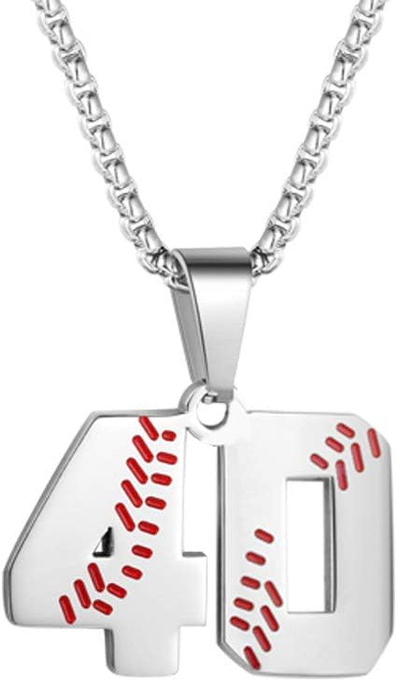 Inspiration Baseball Jersey Number Necklace Stainless Steel Charms Number Pendant for Men Women