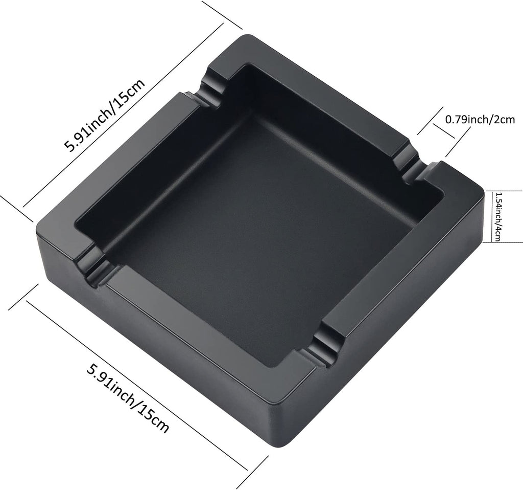 Cigar Ashtray Big Ashtrays for Cigarettes Outdoors Patio Large Black 4 Dual-Use Rest Unbreakable Silicone Cigar Cigarette Ashtray for Outside/Indoor/Home Decor