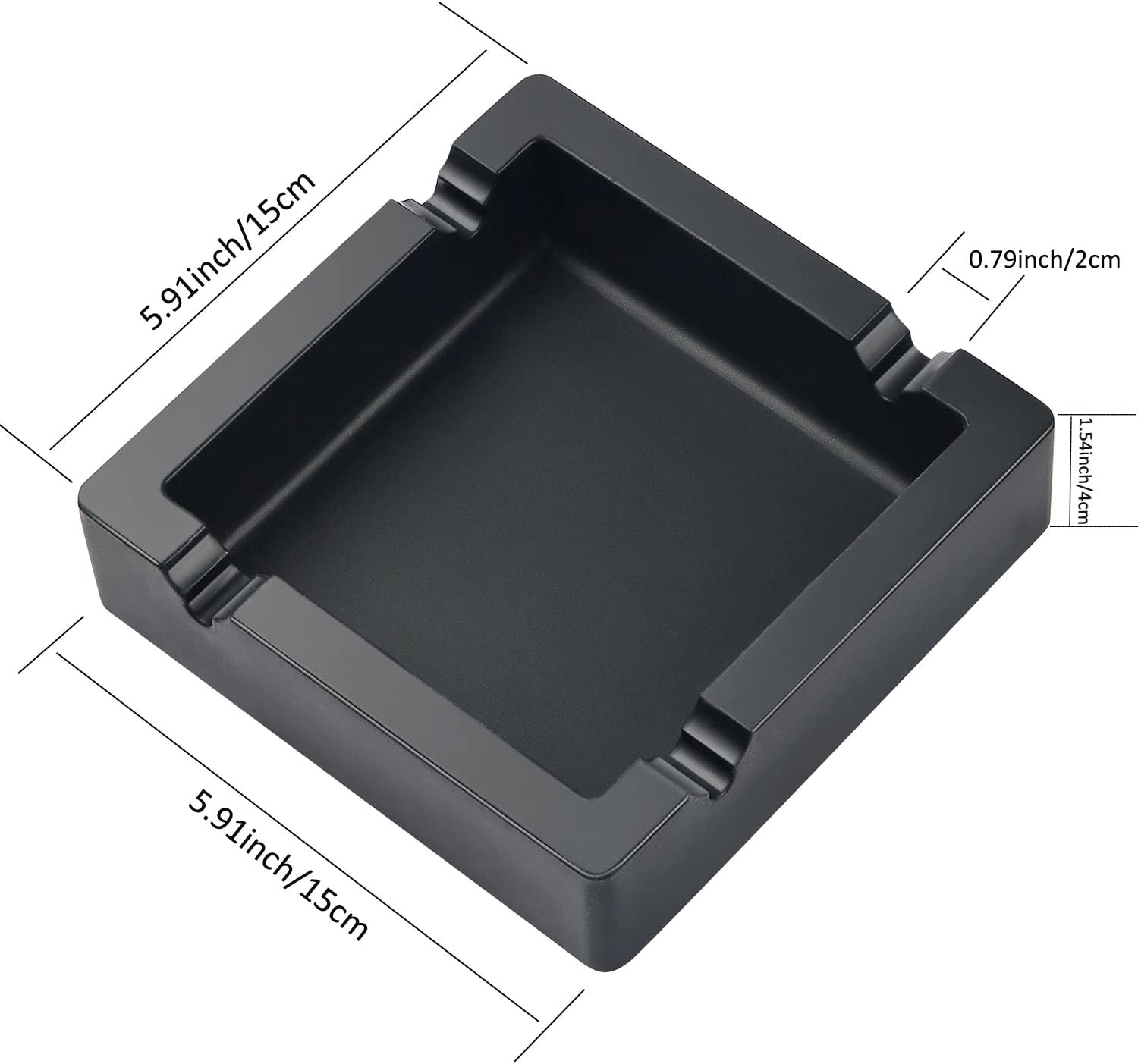 Cigar Ashtray Big Ashtrays for Cigarettes Outdoors Patio Large Black 4 Dual-Use Rest Unbreakable Silicone Cigar Cigarette Ashtray for Outside/Indoor/Home Decor
